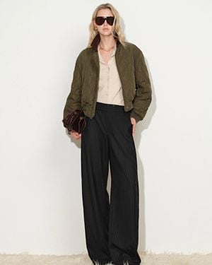 Fabrique Minka Reversible Quilted Plaid Bomber Jacket - Multicolour