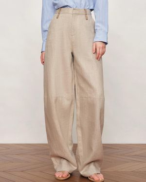 Fabrique Oakley Double Waistband Relaxed-Fit Tailored Pants - Gray