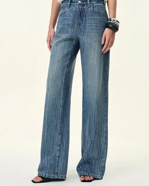 Fabrique Eclipse-D Rhinestone Washed Jeans - Blue