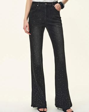 Fabrique Gloria Side-Slit Flared Jeans - Blue