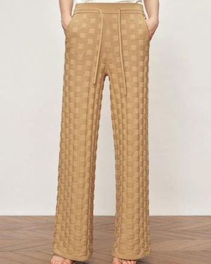Fabrique Elowen Textured Wide Leg Pants - Natural