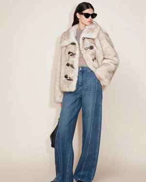 Fabrique Faith Lapel Horn Button Coat - Blue