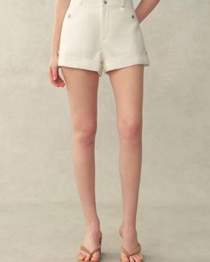 Fabrique Barney A Line Cuffed Cargo Short - Natural