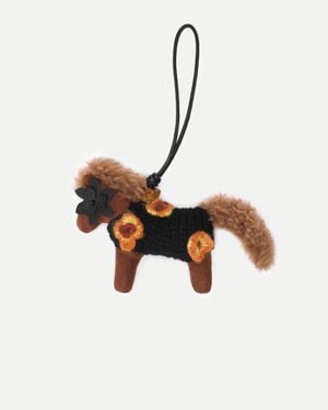 Fabrique Pegasus With Flower Eye Crochet Bag Charm - White