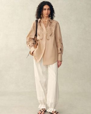 Fabrique Éloïse Paisley Eyelet Shirt - Natural