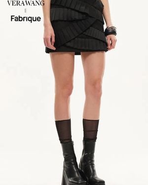 Fabrique Maze Asymmetric Pleat Skirt - Black