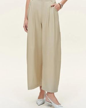 Fabrique Sienna Airy Drawstring Barrel Leg Trousers - Natural