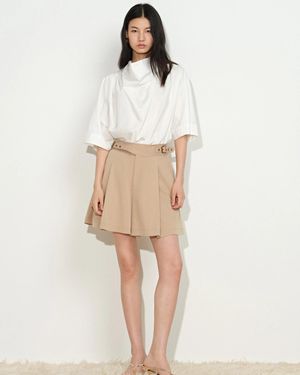 Fabrique Atlanta Cowl Neck Shirt - Natural