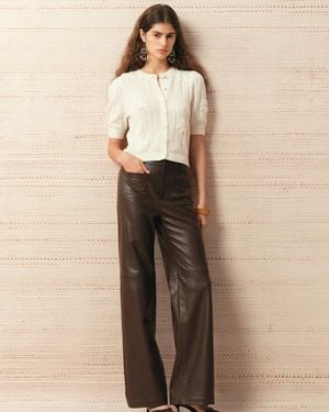 Fabrique Léa Floral Embroidery Cardigan - Natural