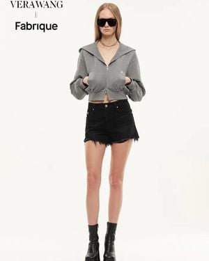 Fabrique Illusion-S Crop Hoodie - Gray