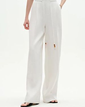 Fabrique Perla Drawstring Casual Trousers - White