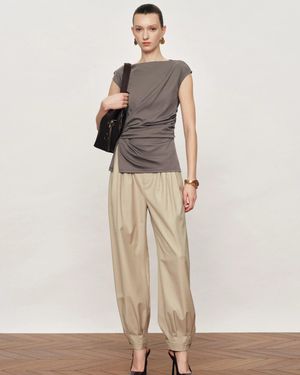 Fabrique Gemma Asymmetrical Structured Top - Natural