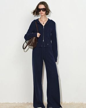 Fabrique Vivi Fitted Cropped Hooded Cardigan - Blue
