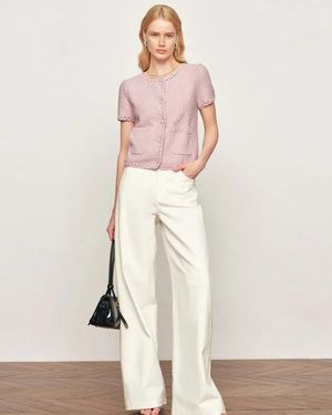 Fabrique Shay Short Sleeve Cardigan - Natural