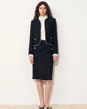 Fabrique Cynthia Pearl Beaded Jacket - Black
