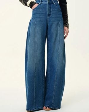 Fabrique Manon Seams Soft Barrel Leg Jeans - Blue