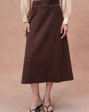 Fabrique Morrow Suede Skirt - Brown