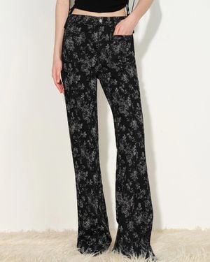Fabrique Sylvia Custom Jacquard Flared Jeans - Black
