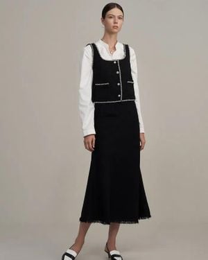 Fabrique Hailey Contrast Trim Vest - Multicolor