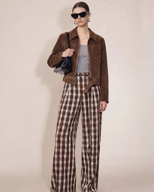 Fabrique Erica Faux Suede Jacket - Blue