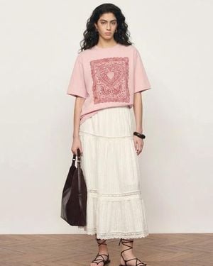 Fabrique Tina Heart Embroidered Patch T-Shirt - Natural