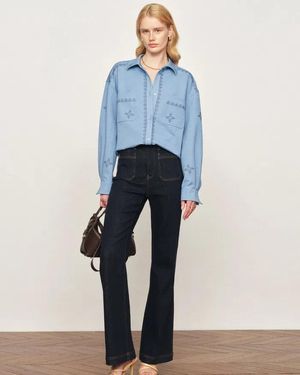Fabrique Helia Embroidery Shirt - Blue