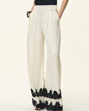 Fabrique Kari Lace-Trim Pants - White