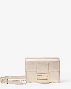 Fendi Tube Card Case With Chain - Natural
