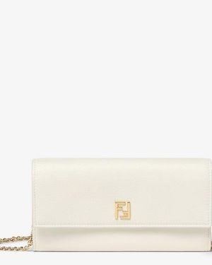 Fendi Ff Continental With Chain - Natural