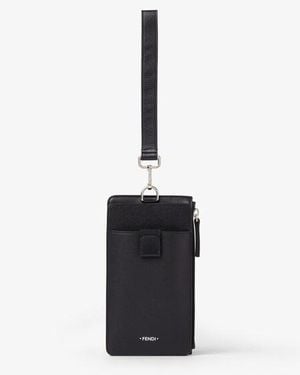 Fendi Handle Flat Pouch - Black