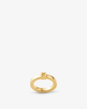 Fendi Ff Cube Ring Metallo Sp - Metallic