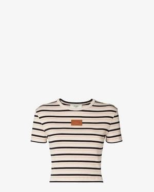 Fendi Striped Cropped Top - White