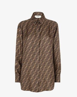 Fendi Silk Ff Shirt - Brown