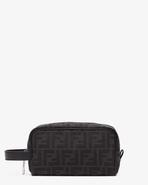 Fendi Small Ff Jacquard Toiletry Case - Black