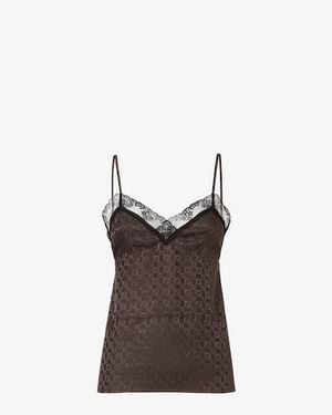 Fendi Jacquard Ff Silk Top - Brown