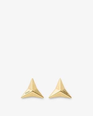 Fendi Sign Stud Earrings - Yellow