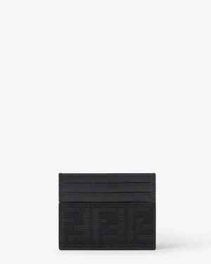Fendi Ff Jacquard Card Holder - Black