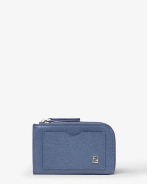 Fendi Ff Card Case Pouch - Blue