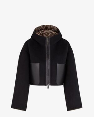 Fendi Reversible Ff Motif Hooded Jacket - Black