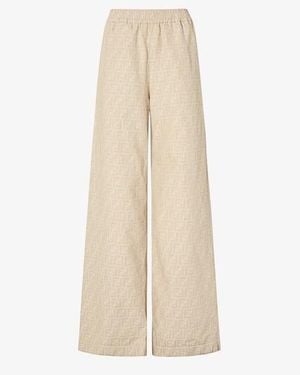 Fendi "Ff Chambray" Pants - Natural