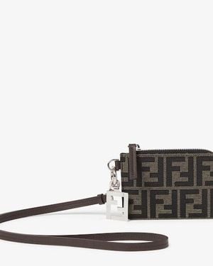 Fendi Ff Jacquard Card Holder - Black