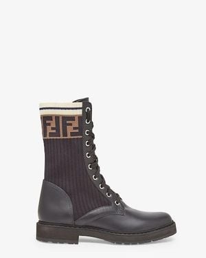 Fendi Leather Ankle Boots - Black