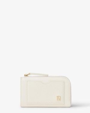 Fendi Ff Card Case Pouch - White