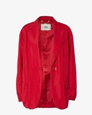Fendi Single Breasted Blazer Jacket - Red