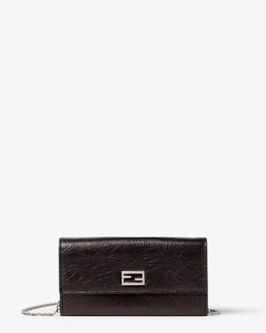 Fendi Tube Continental With Chain - Black