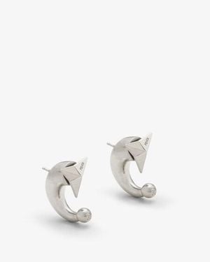 Fendi Sign Earrings - White