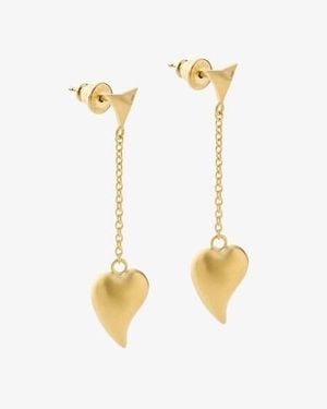 Fendi Heartbeat Pendant Earrings - Metallic