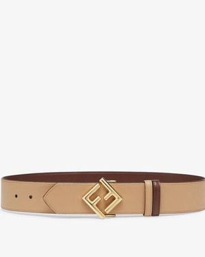 Fendi Ff Diamonds Belt - Natural