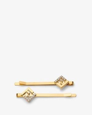 Fendi Hair Clips - Metallic