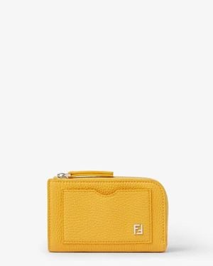Fendi Ff Card Case Pouch - Yellow